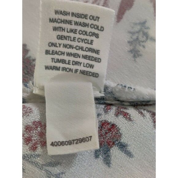 Mudd Womens Floral Quarter‎ 3/4 Sleeve Dress Tie V-Neck White Size Small - Picture 10 of 10